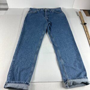 Zara X Rhuigi Selvedge Jeans Mens 35* Mid Rise Straight Blue Cotton Denim Tag 32
